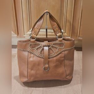 Michael Kors Studded Leather Hobo Tote Bag Hippie Travel Boho Shoulder Hand VTG